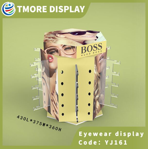 Rotating eyewear sunglasses display rack