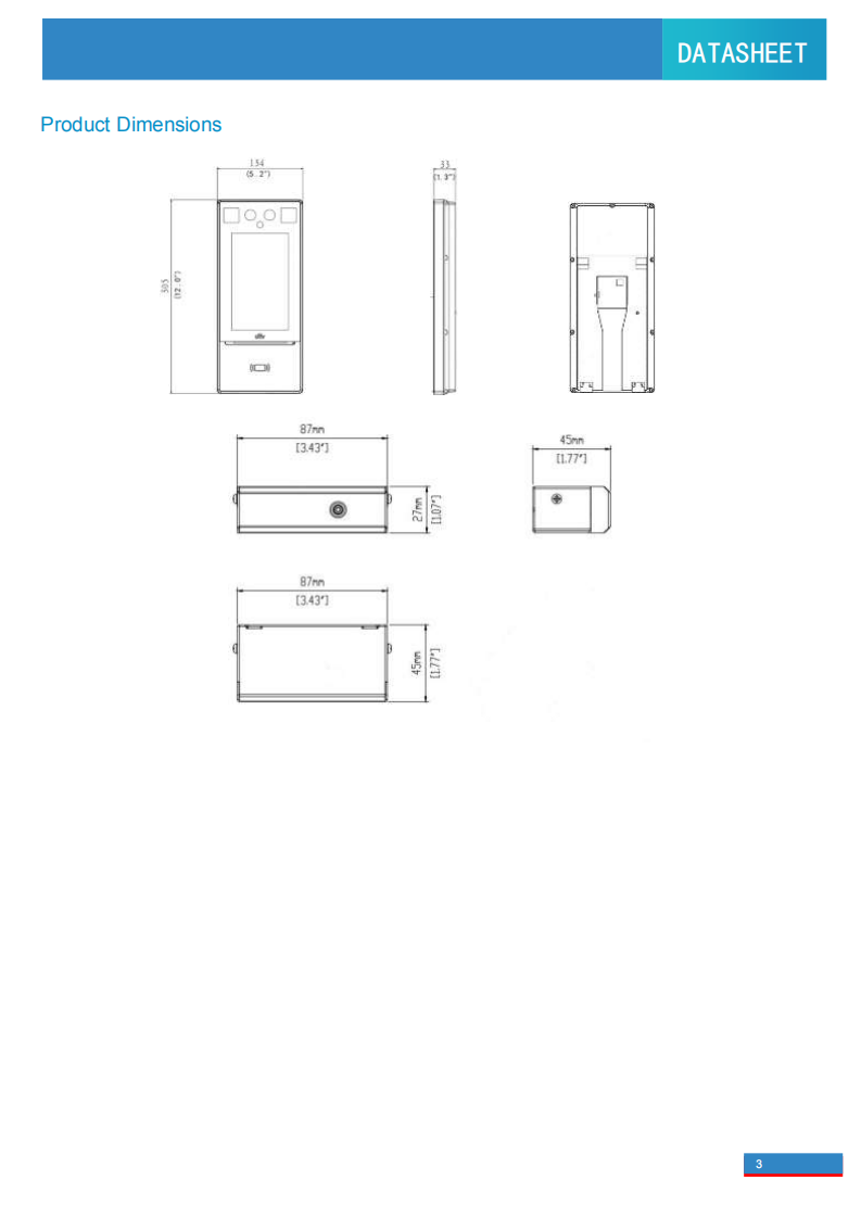 Wrist Temperature Measurement Face Recognition Access Control Terminal for Fever Screening