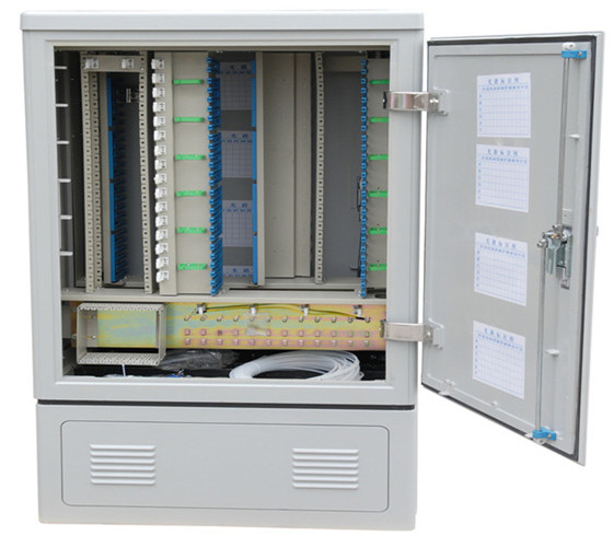 Cross Connect Cabinet Fiber Distribution Rack 576 288 144 Fibers FTTH Project SMC Outdoor Telecommunication Factory Dire