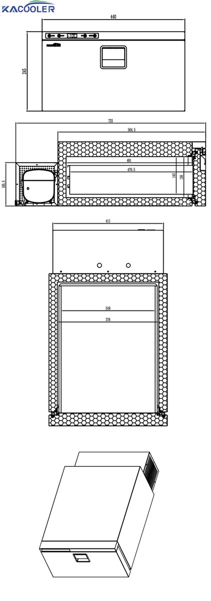 12V24V Portable Fridge Freezer Drawer fridge 30L