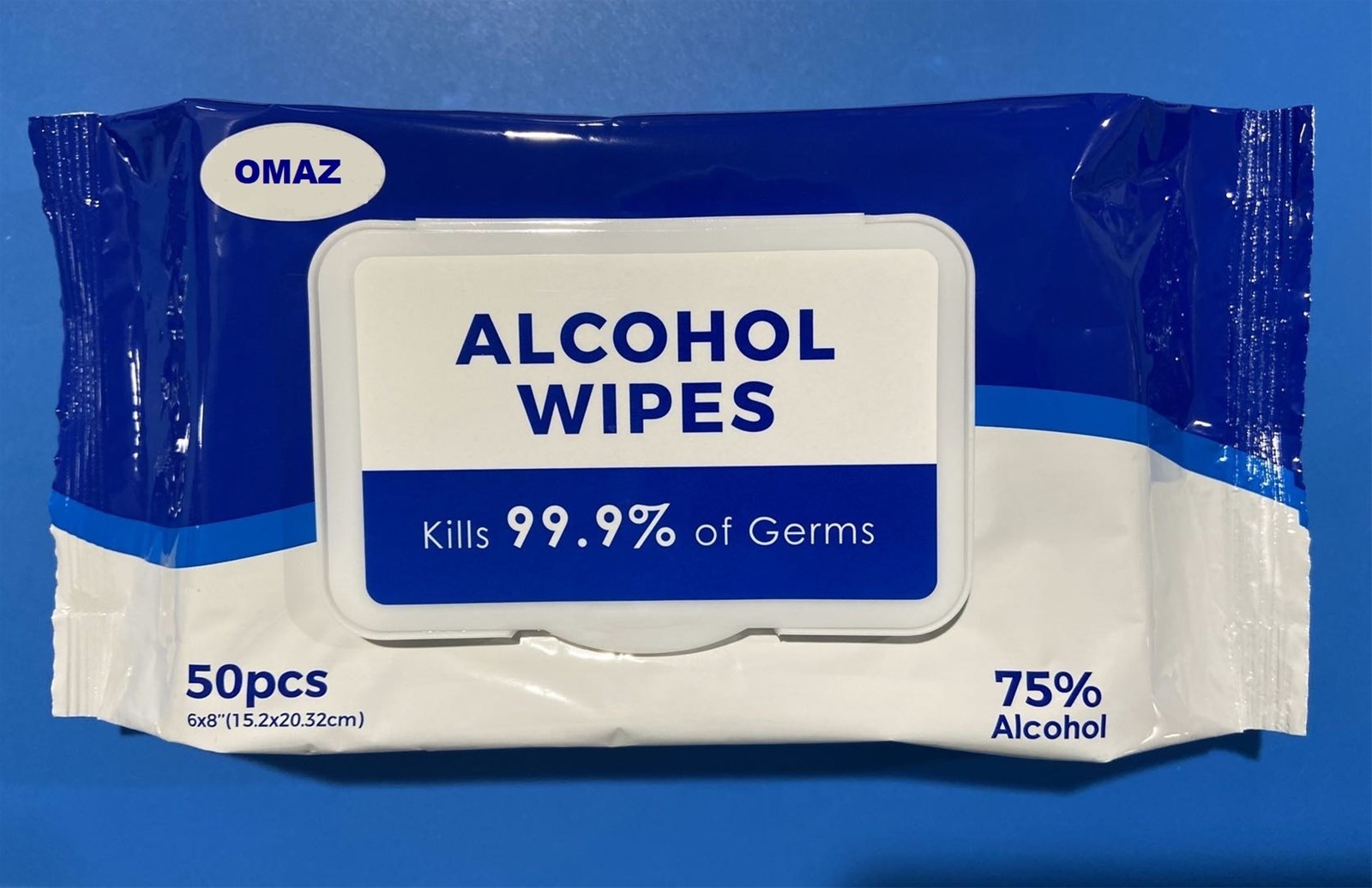 75 alcohol wipes for disinfecting hands