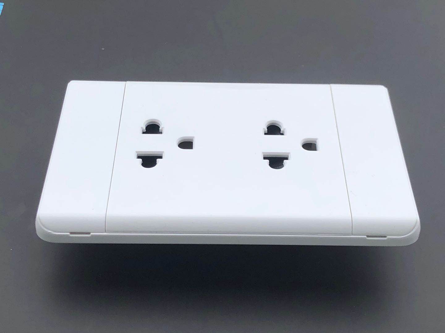 1016A 110250V various Silver Series 2 Gang Universal wall Sockets
