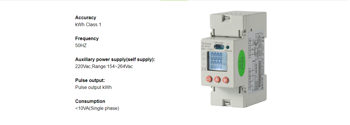 Acrel 300286SZ ADL100ETC single phase DIN rail energy meter rs485 modbus rtu