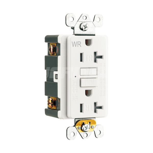 20A 125V AC TR WR Class A GFCI Outlet 520R 2 Leds Indicators SelfTest GFCI
