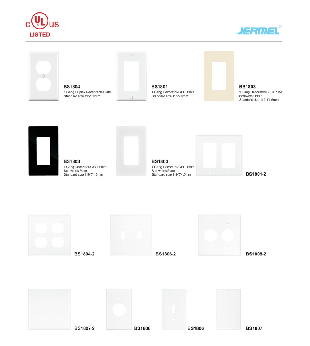 20A 125V Hot Sell AC Standard UL Certificated Decora Receptacle American Receptacle