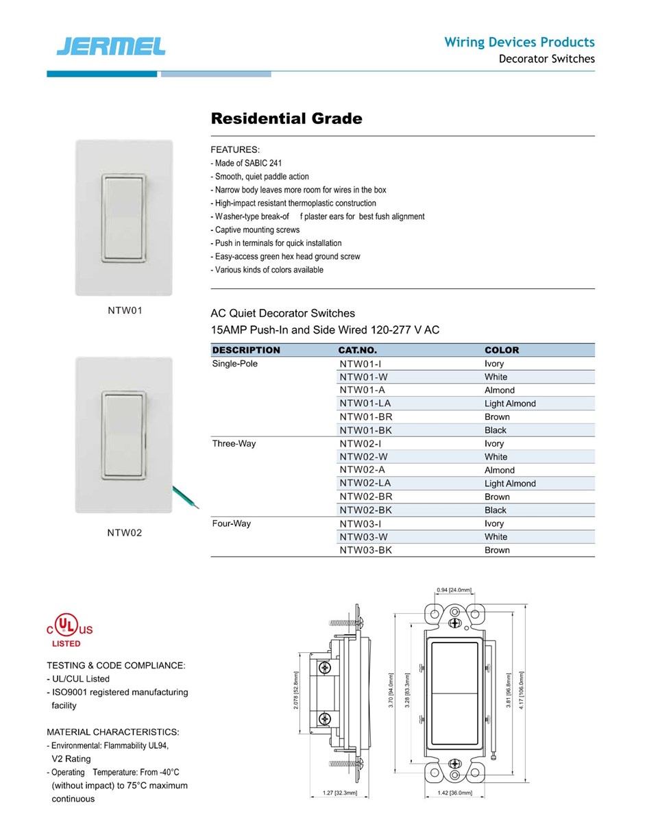 20A 125V Hot Sell AC Standard UL Certificated Decora Receptacle American Receptacle