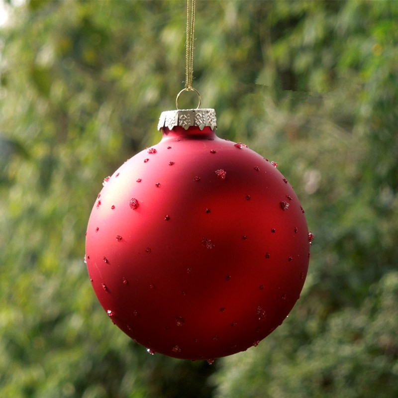Diameter8cm Clear Paiting Hand made Glass Ball Christmas Glass Ball Ornament