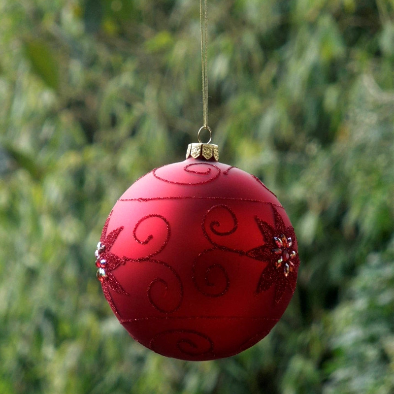 Diameter8cm Clear Paiting Hand made Glass Ball Christmas Glass Ball Ornament