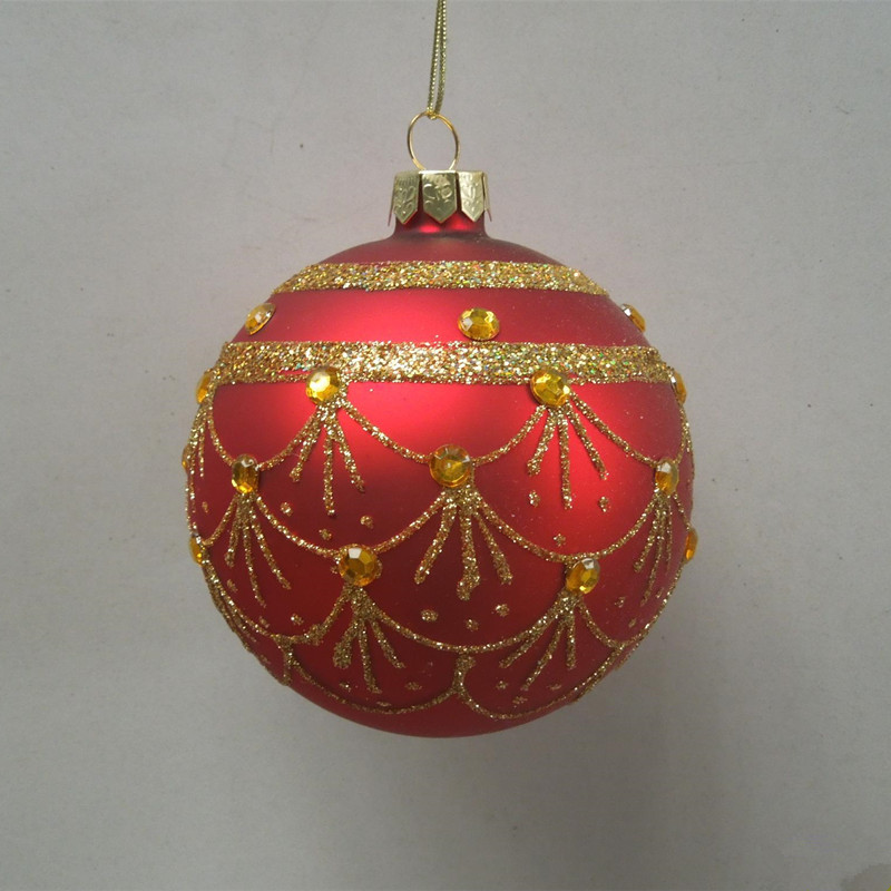 Diameter8cm Clear Paiting Hand made Glass Ball Christmas Glass Ball Ornament