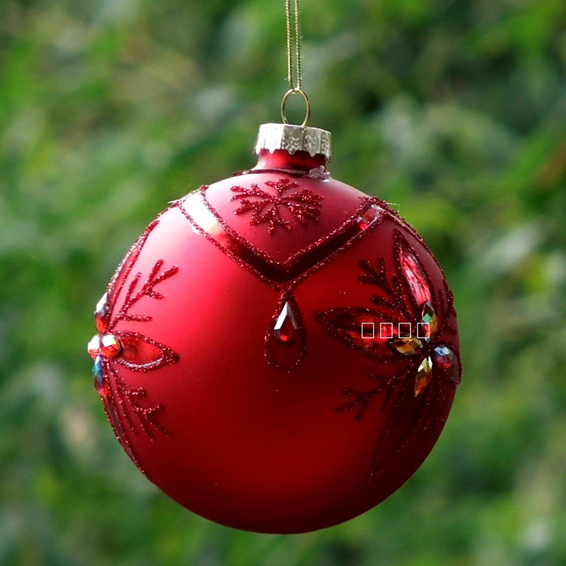 Diameter8cm Clear Paiting Hand made Glass Ball Christmas Glass Ball Ornament