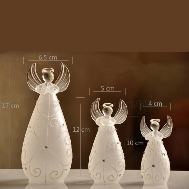 Frosty Glass Angel Set Home Decoration Wedding Friend Favor Gift Angel