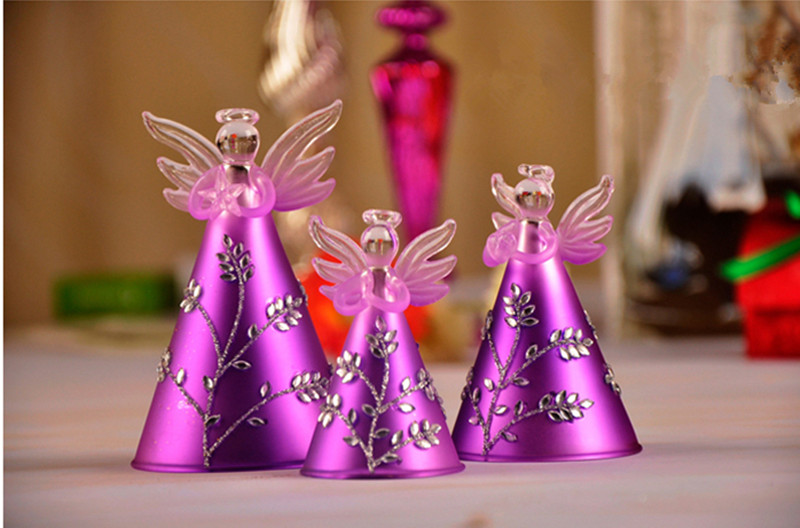 Purple Series Glass Angel Set Friend Gift Popular Promotion Holiday Gift Glass Christmas Angel