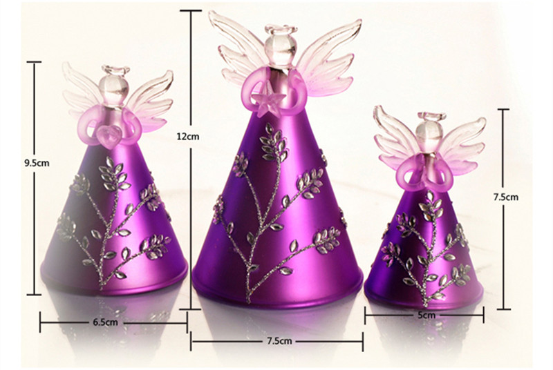 Purple Series Glass Angel Set Friend Gift Popular Promotion Holiday Gift Glass Christmas Angel