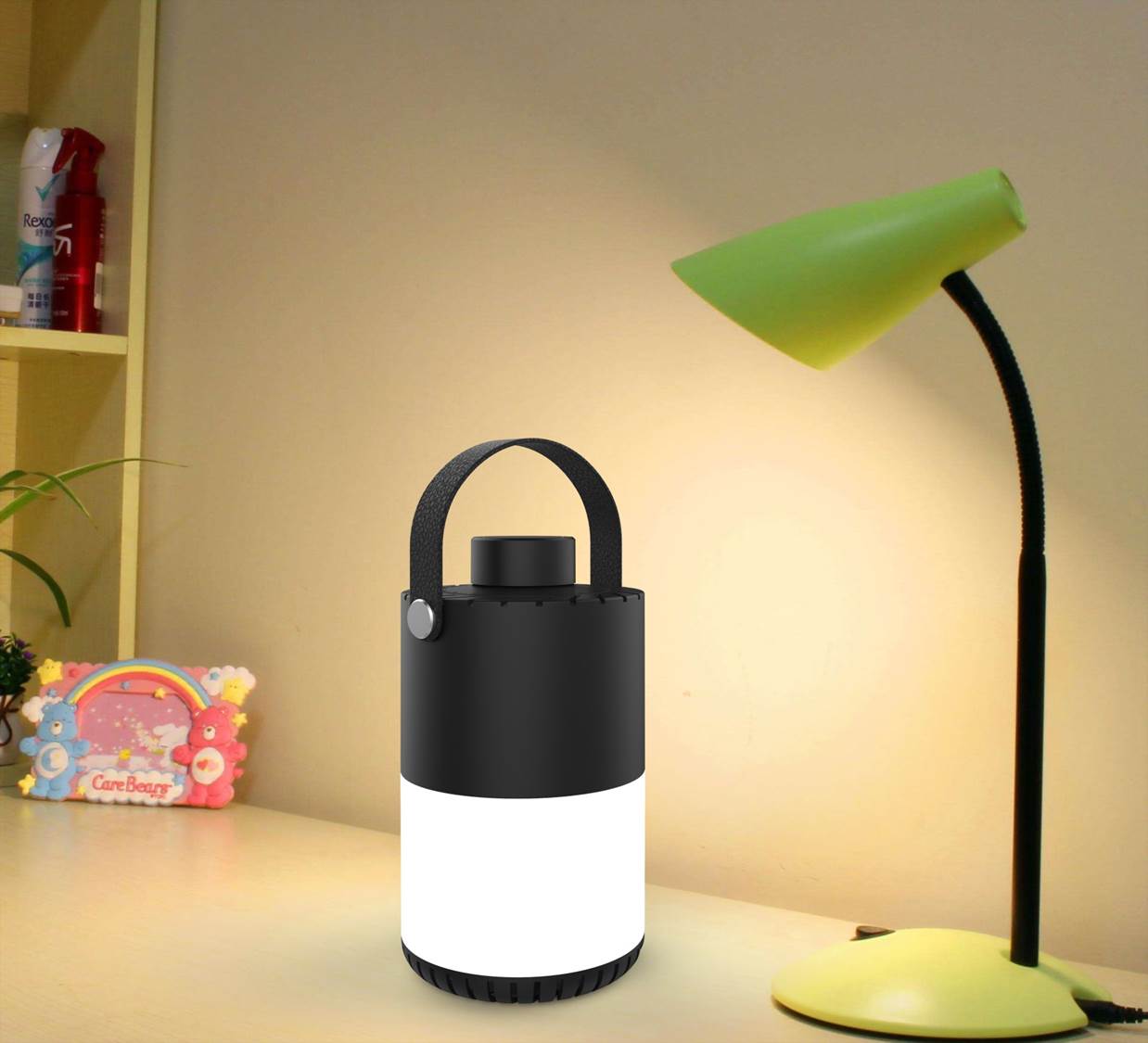 Household portable air purifier night light