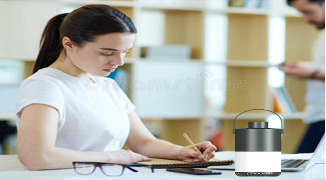 Household portable air purifier night light