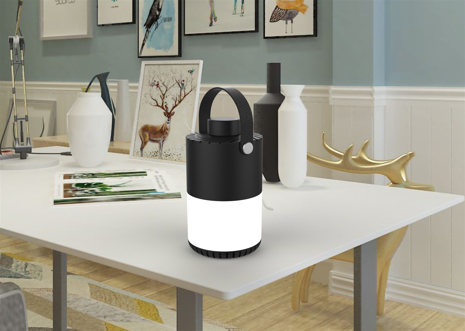 Household portable air purifier night light