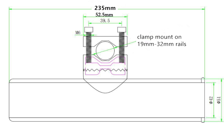 Stainless steel fishing rod holders fit 19mm 32mm tube clamp mount