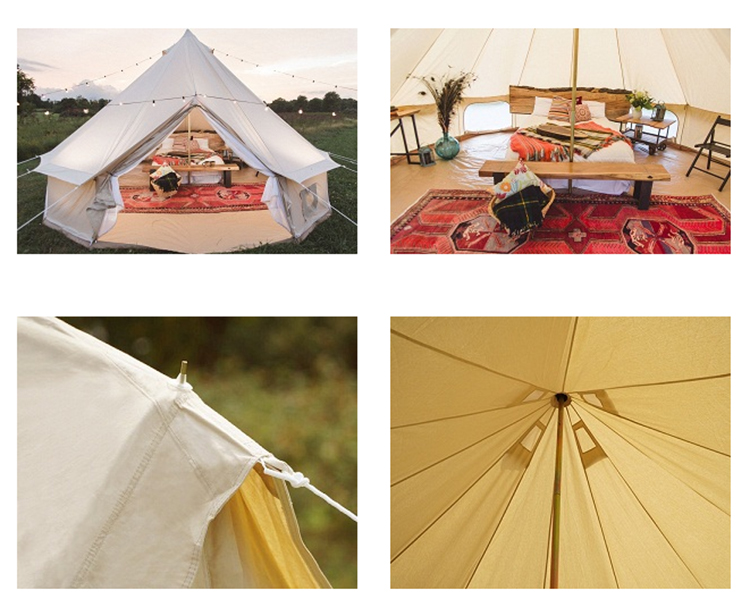 Best bell tent for luxury camping hunting and glamping waterproof cotton canvas bell tent