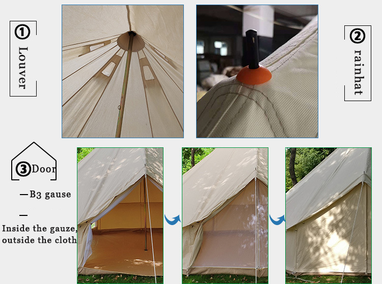 Best bell tent for luxury camping hunting and glamping waterproof cotton canvas bell tent