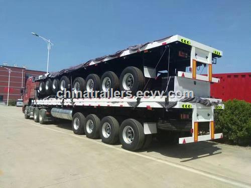 High Quality 3 Axles Flatbed Semi Trailer High Bed