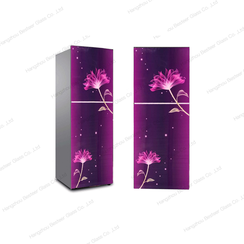 Color printing crystal tempered glass refrigerator door panel