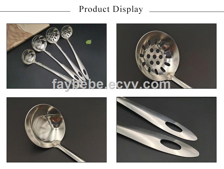 201 Stainless Steel Soup Ladle and Slotted Spoon