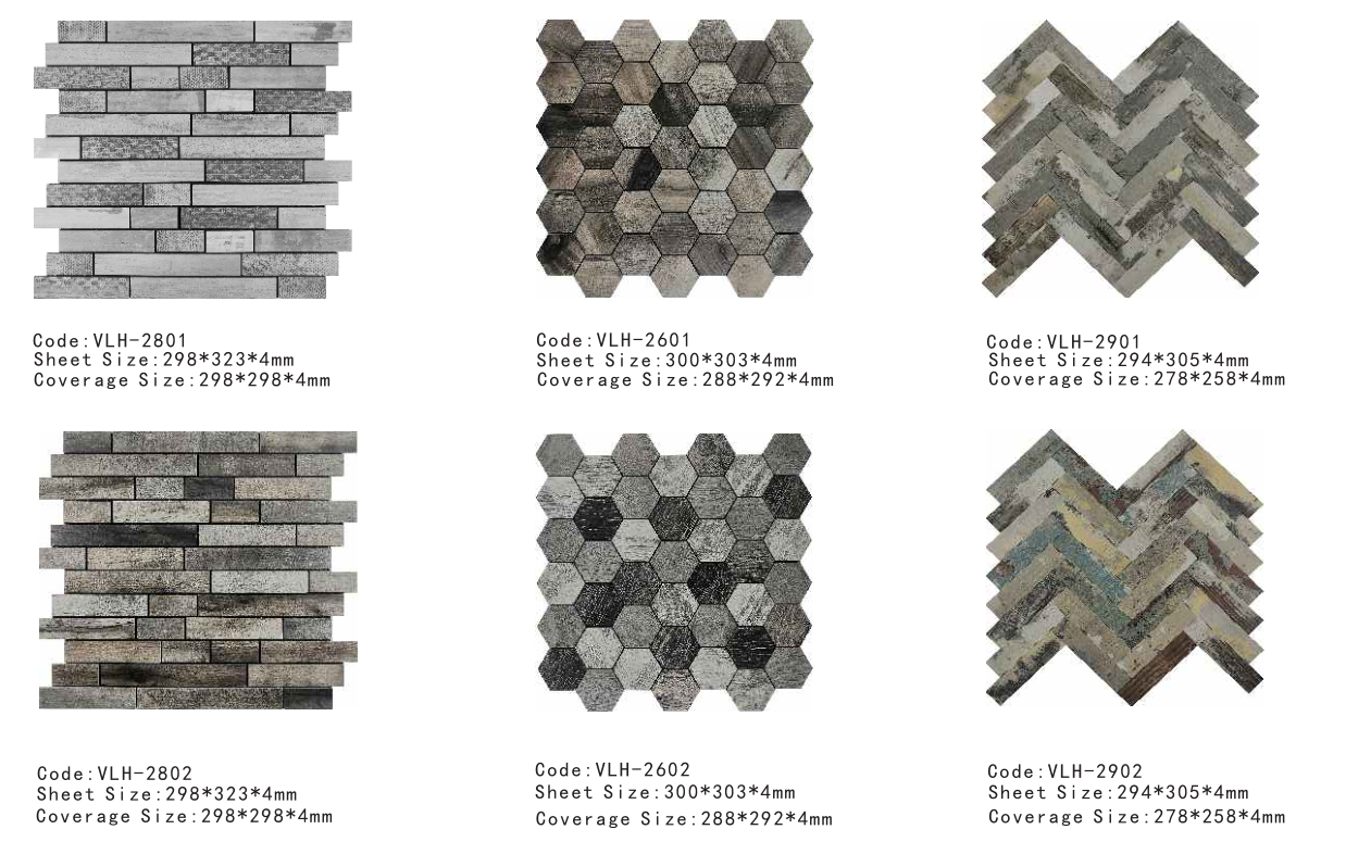 North American Big Chips Stone Look Marble Metal Mosaic