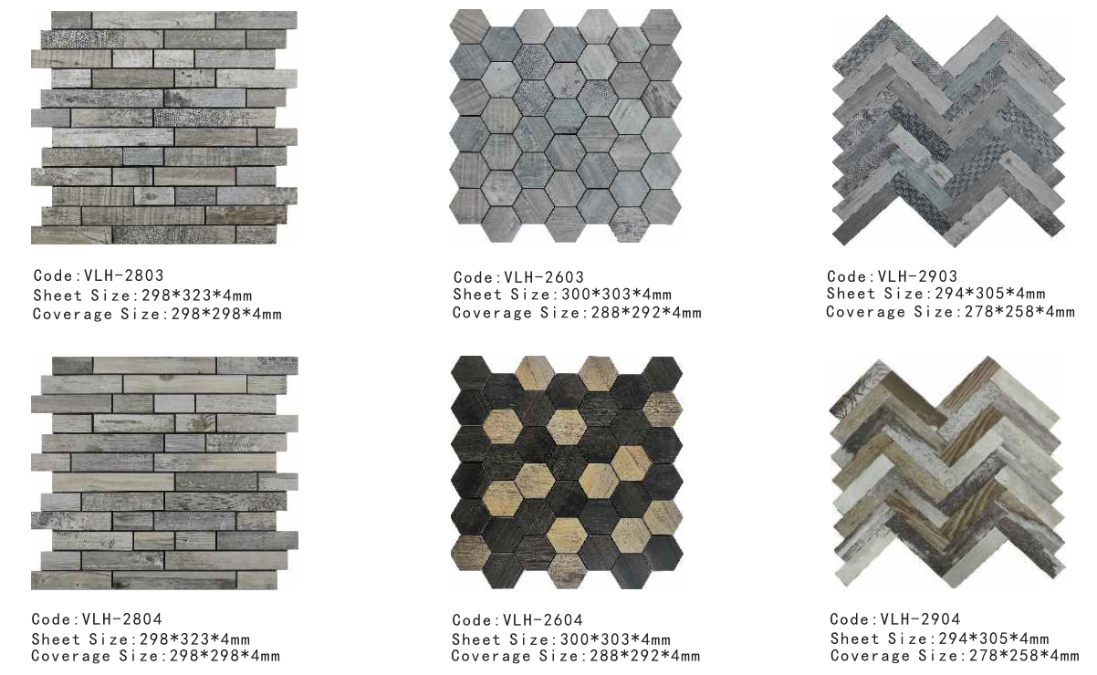 North American Big Chips Stone Look Marble Metal Mosaic