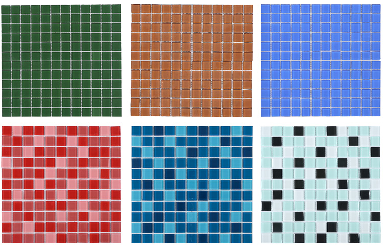 4mm Cheap Price Multi Colors Blue Swimming Pool Glass Mosaic