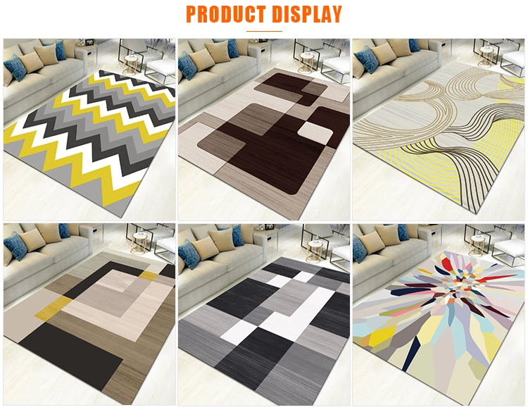 China Supplier Bedroom Household Printing Modern Geometric Sofa Tea Table Living Room Carpet Rug