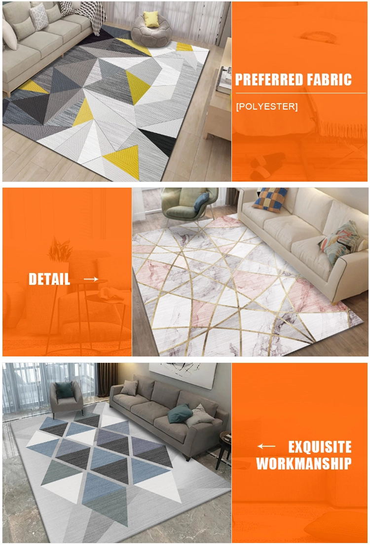 China Supplier Bedroom Household Printing Modern Geometric Sofa Tea Table Living Room Carpet Rug