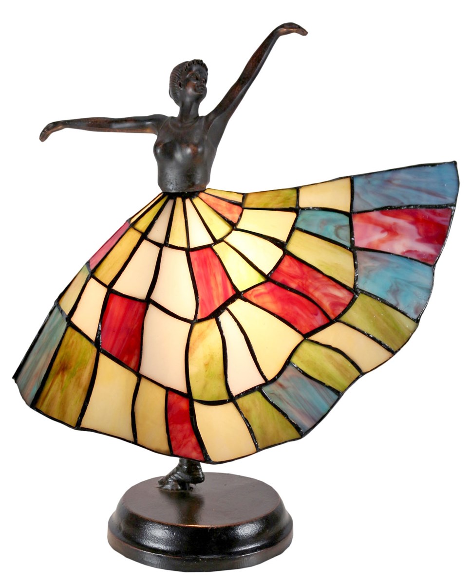 Tiffany lamp 14W x 16H dancing lady accent lamp NN08806
