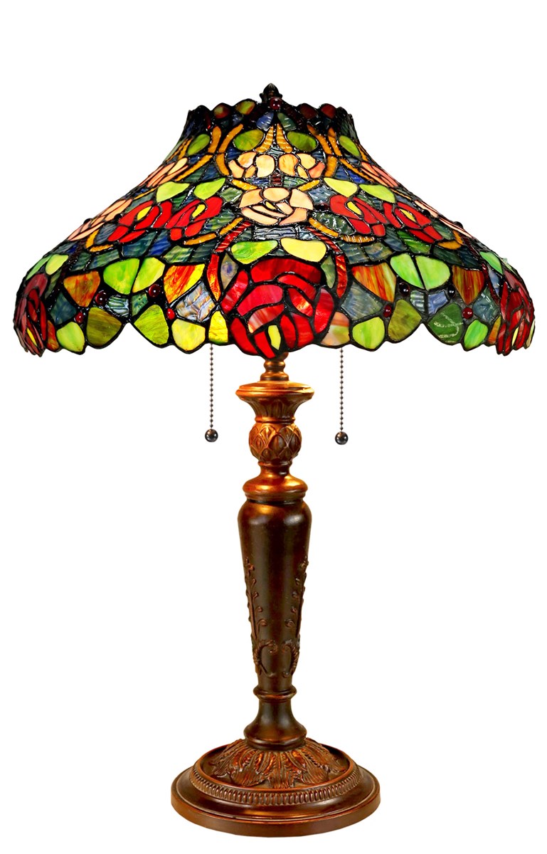 Tiffany lamp 19 Diameter table lamp wmetal base QSC193042N023ABD 