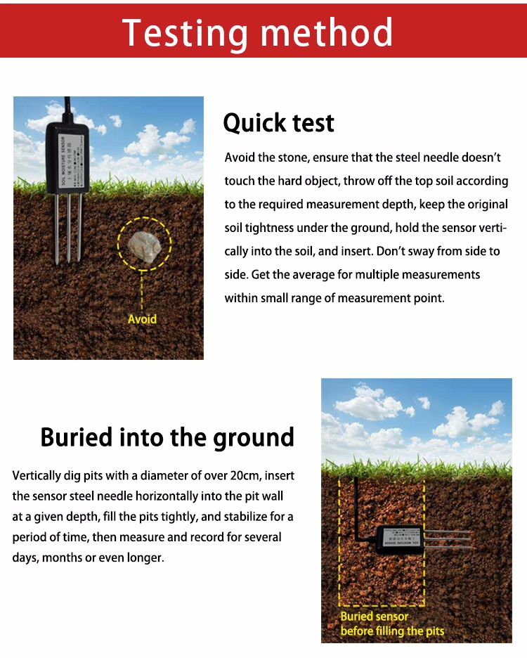 Waterproof soil temperature sensor rs485 ec soil sensor