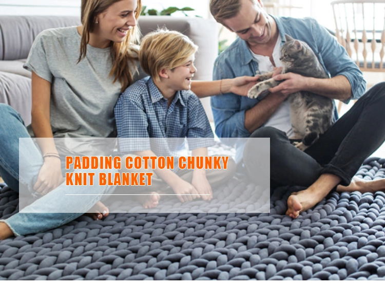 Amazon Hot Sale Cheap Low Moq Handmade Icelandic Pink Color Chunky Knit Wool Blanket