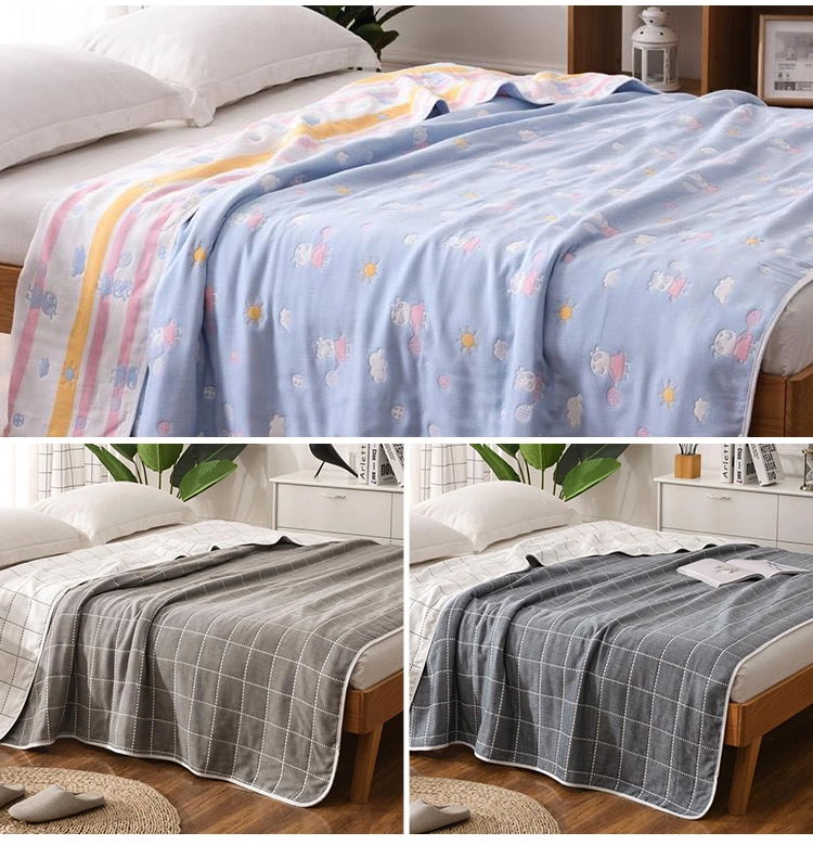 100 cotton sixlayer gauze air conditioner jacquard single double towel quilt cover four seasons nap towel