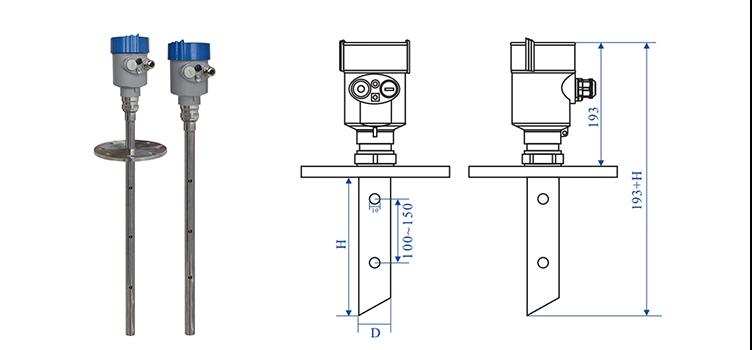 GML801D Stirred liquid low dielectric constant SS304 high precision flange thread radar level transmitter