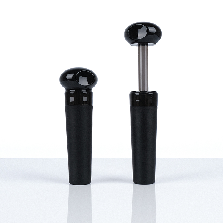 Custom Logo ABS Silicone Black Vaccum Wine Stopper Vacuum