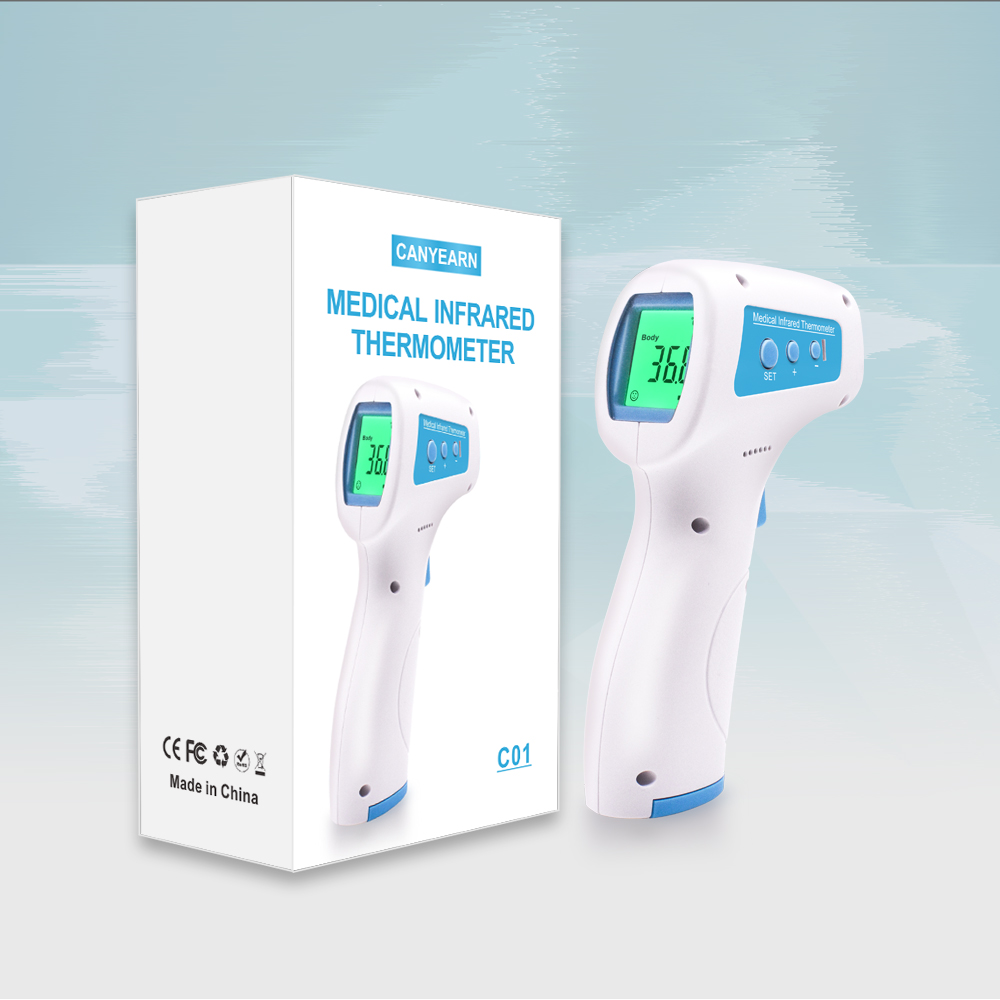 Baby Adult Forehead Non Contact Infrared Thermometer with LCD Backlight