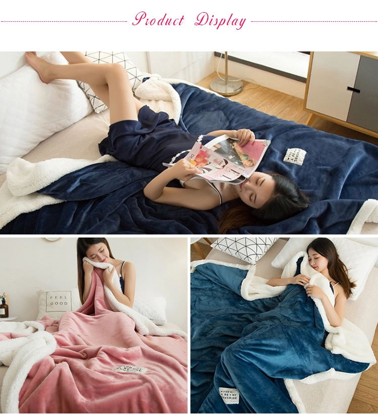 Pink 120x150cm Velvety Foldable Warm Wheatear Living Room Sofa Custom Flannel Fleece Blanket Super Soft