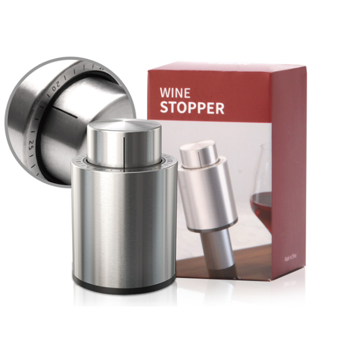 Vacuum Red Wine Stopper Wine Accesory Metal Material Wine Stoppers accesorios de vino al por mayor