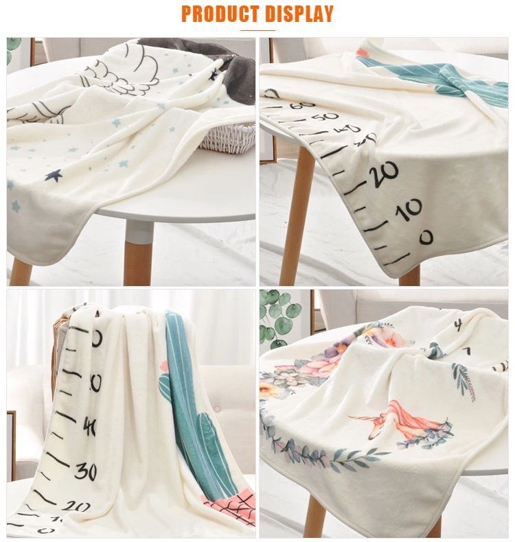 Newborn baby monthly Milestone flannel Fleece polyester swaddle plush throw milestone blanket