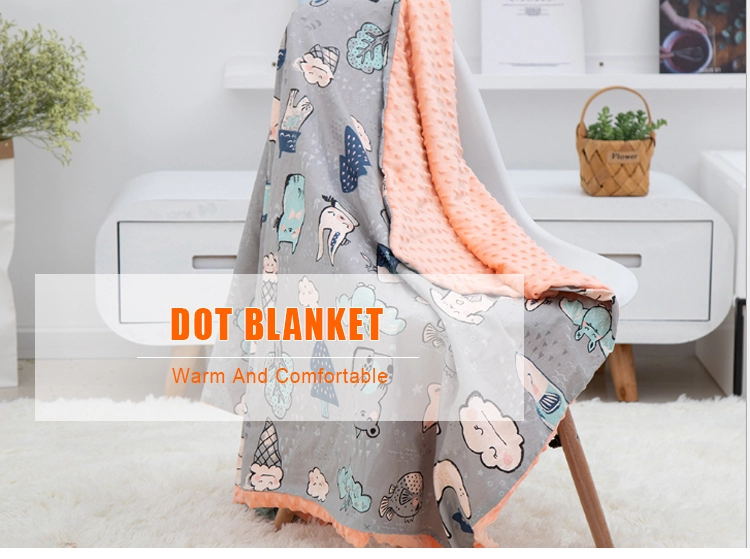 Wholesale High Quality Stock 158110 Washable Soft Comfortable Throws Baby Blanket Minky Dot