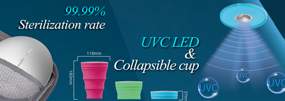 LED UVC Sterilization Cup, 99.99% Disinfection Rate, IP65 Grade, USB Charging, Portable Design, 360D Coverage for Sterilize t