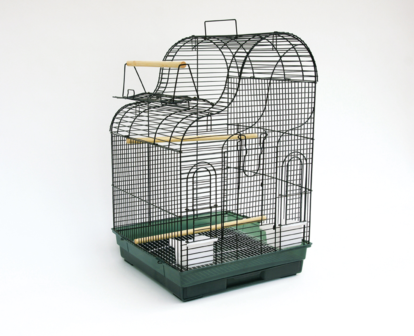 Medium Wave Shape Roof Bird Cage with Playing Top