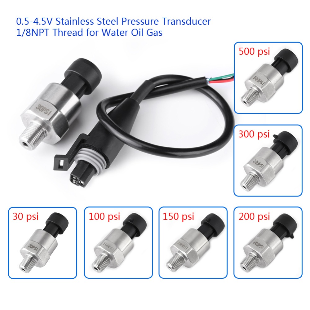 300psi 14515PSI 50PSI 100PSI NPT18 Customized Pressure Sensor For Air Water Gas Oil fuel Liquid