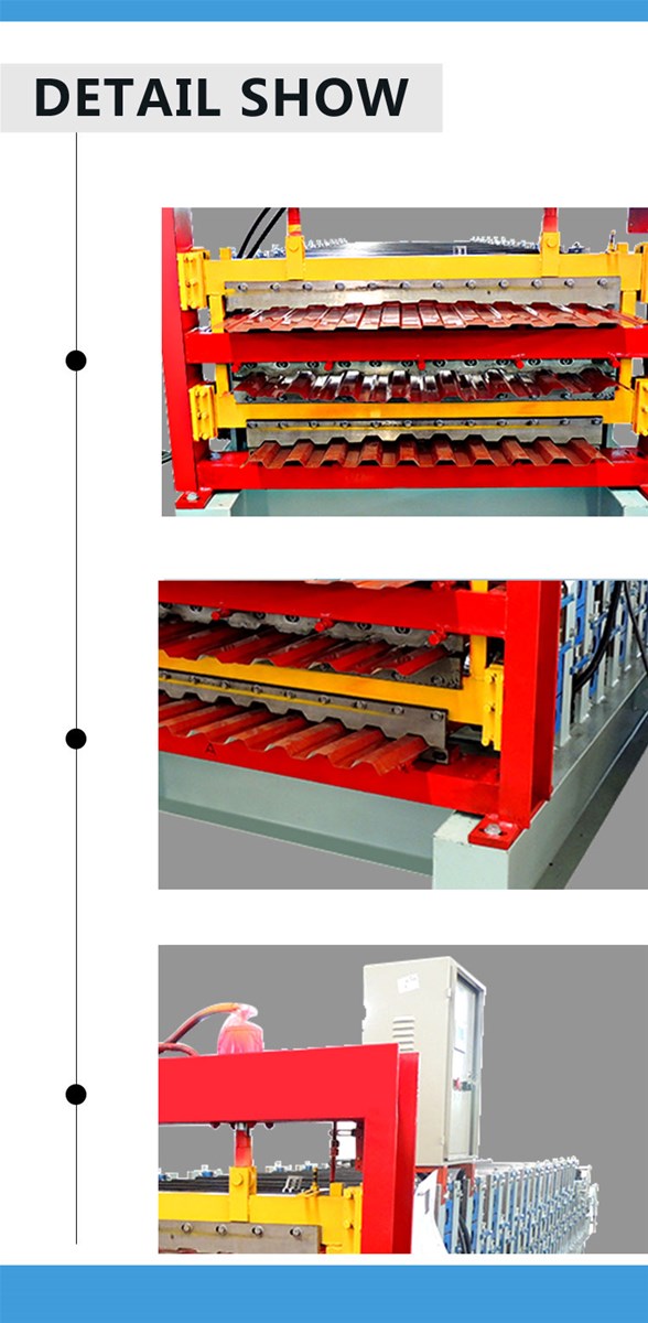 Three Layer Tile Making ManufacturerColored Steel Roof Tile Making Machine Metal Roofing Rolling Machine