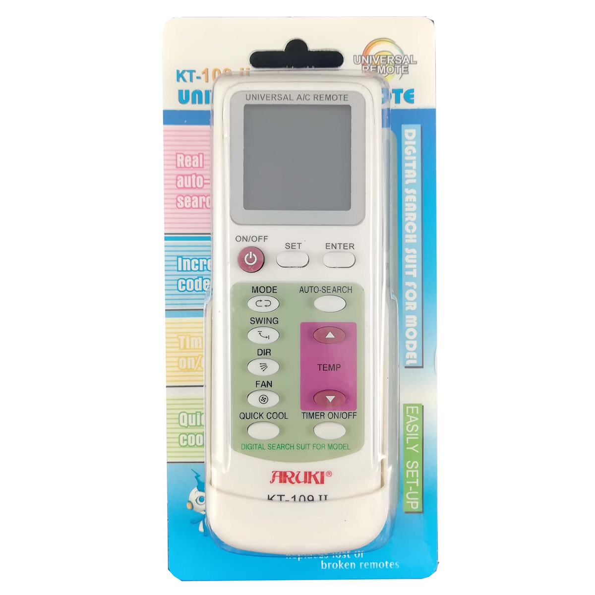 Aruki New Universal Air Conditioner Remote Control KT109 AC Remote