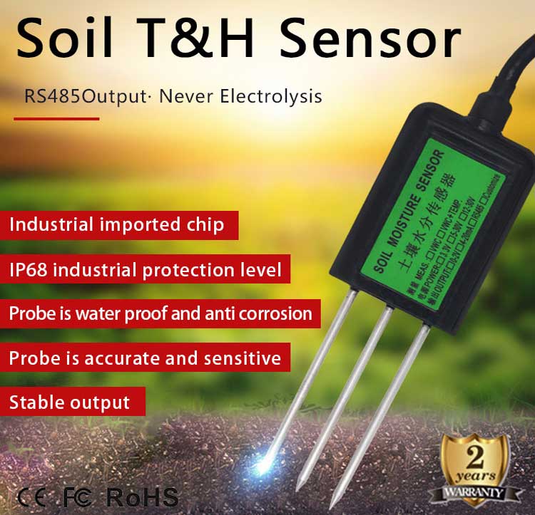 NEW RS485 420mA soil conductivity temperature moisture sensor