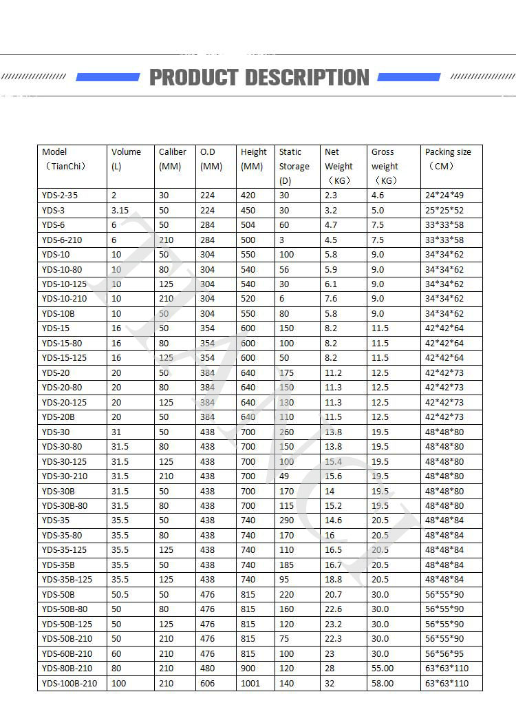 tianchi 100l liquid nitrogen container price